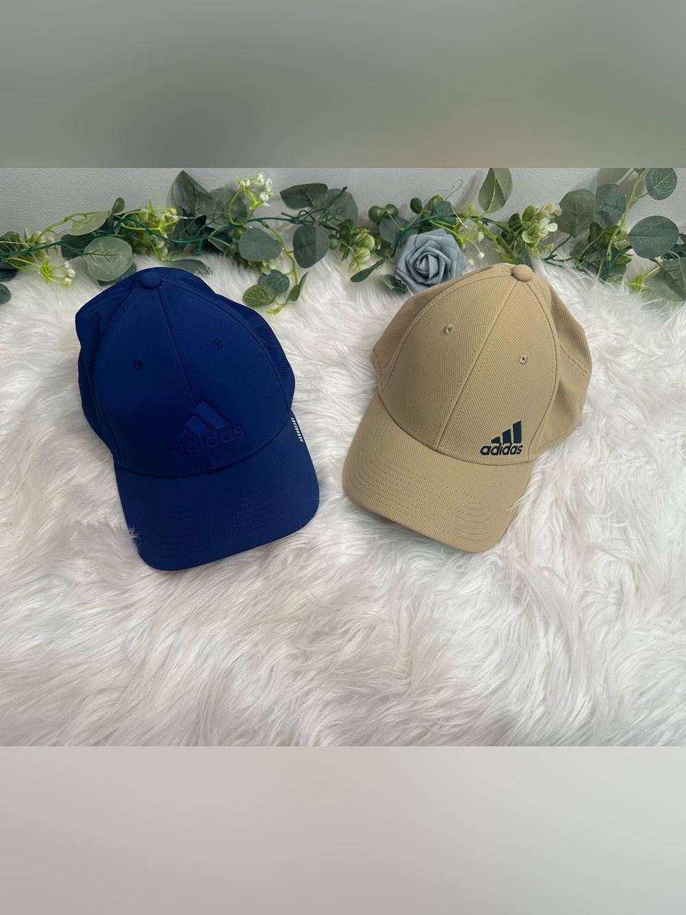 adidas Youth Baseball Caps in Navy and Khaki